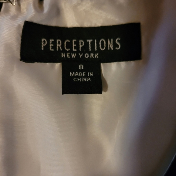 NWT* Perceptions* Sleeveless Dress* Black/White Polka Dots* Sz 8 - Picture 6 of 6